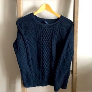 Navy Cable Knit Sweater